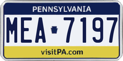PA license plate MEA7197