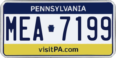 PA license plate MEA7199