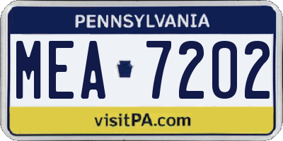 PA license plate MEA7202