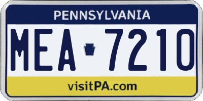 PA license plate MEA7210
