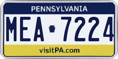 PA license plate MEA7224