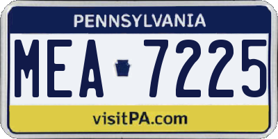 PA license plate MEA7225