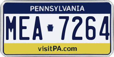 PA license plate MEA7264
