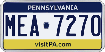 PA license plate MEA7270