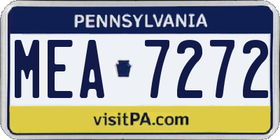 PA license plate MEA7272