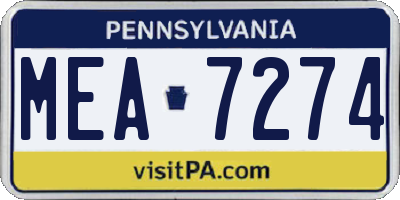 PA license plate MEA7274