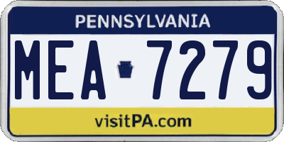 PA license plate MEA7279