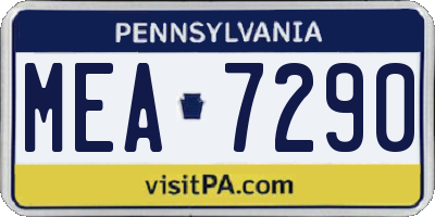 PA license plate MEA7290