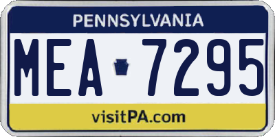 PA license plate MEA7295