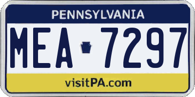 PA license plate MEA7297