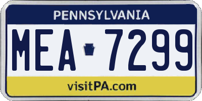 PA license plate MEA7299