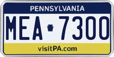 PA license plate MEA7300