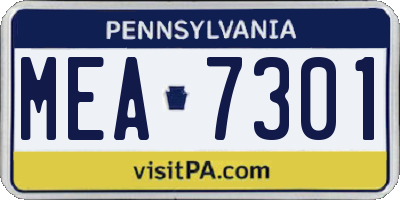 PA license plate MEA7301