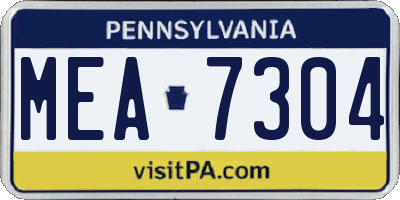 PA license plate MEA7304