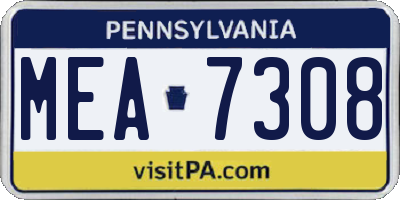 PA license plate MEA7308