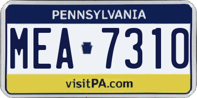 PA license plate MEA7310