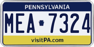 PA license plate MEA7324