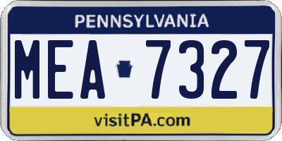 PA license plate MEA7327