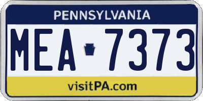 PA license plate MEA7373