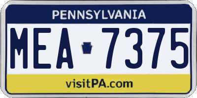 PA license plate MEA7375