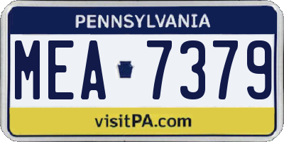 PA license plate MEA7379