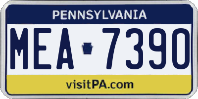 PA license plate MEA7390