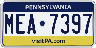 PA license plate MEA7397
