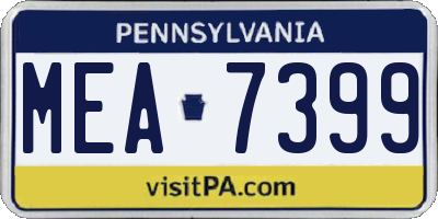 PA license plate MEA7399