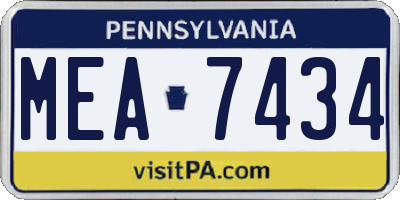 PA license plate MEA7434
