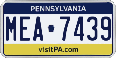 PA license plate MEA7439