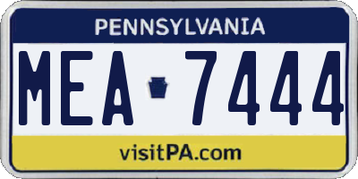 PA license plate MEA7444