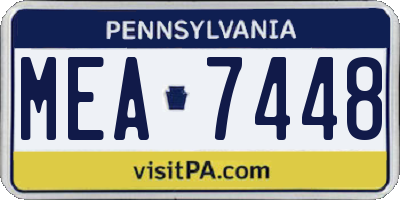 PA license plate MEA7448