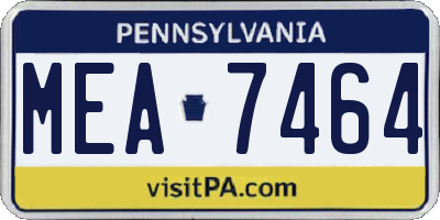 PA license plate MEA7464