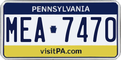 PA license plate MEA7470