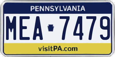 PA license plate MEA7479