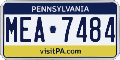 PA license plate MEA7484