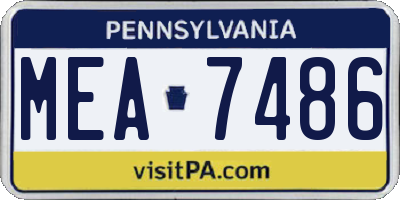 PA license plate MEA7486