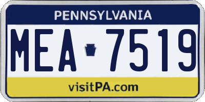 PA license plate MEA7519