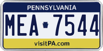 PA license plate MEA7544