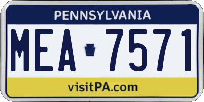 PA license plate MEA7571
