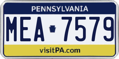 PA license plate MEA7579