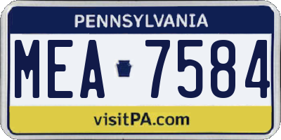 PA license plate MEA7584