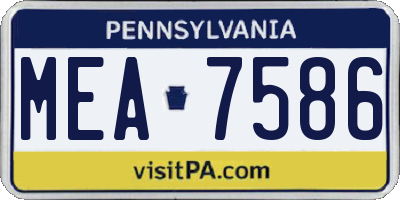 PA license plate MEA7586