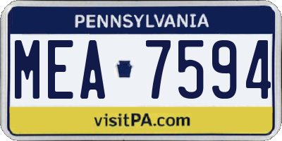 PA license plate MEA7594