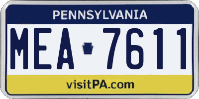 PA license plate MEA7611