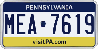 PA license plate MEA7619
