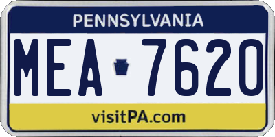 PA license plate MEA7620