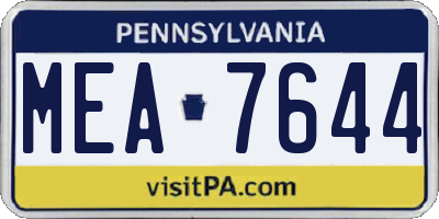 PA license plate MEA7644