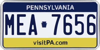 PA license plate MEA7656