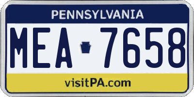 PA license plate MEA7658